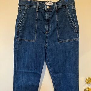 LOFT womens Dark Blue Straight Jeans